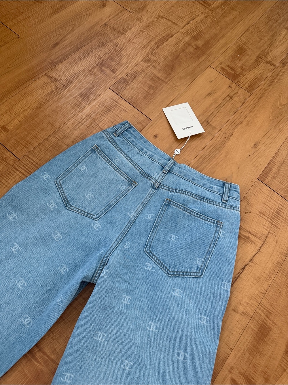 CC Logo Wide Leg Denim Blue Chanel Jeans ❗️READ DESCRIPTION 👇🏻❗️FR38
